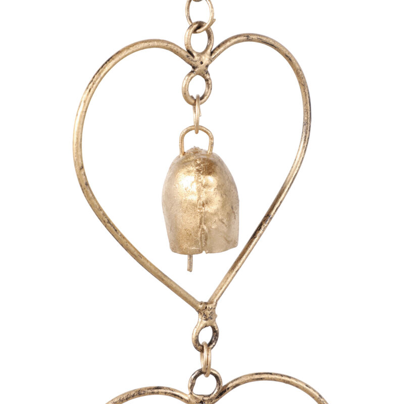 72x4" Hearts & Chimes Rain Chain, Gold image number 4