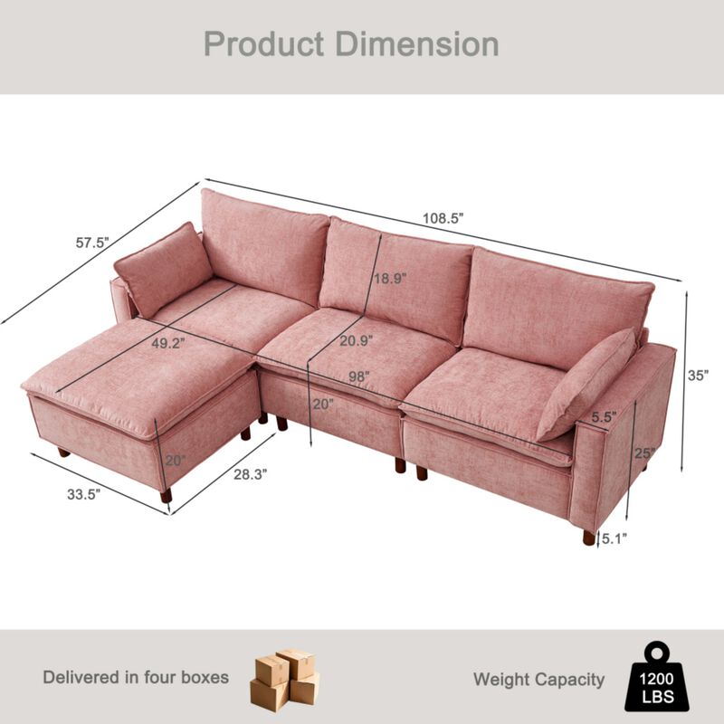Medsmi Modular L-Shaped Sectional Sofa image number 9