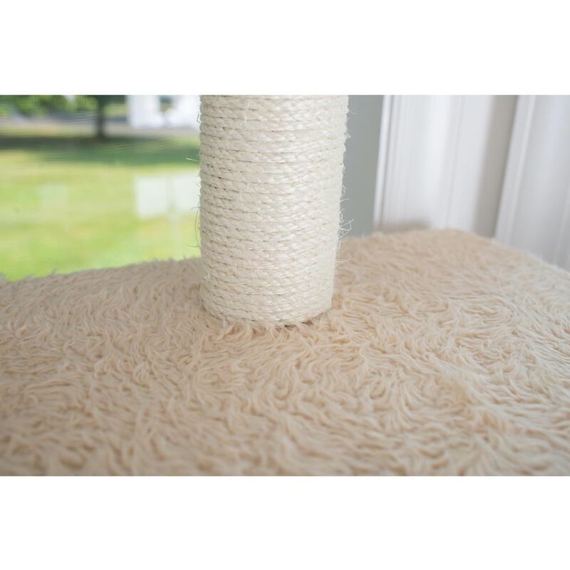 Armarkat 70 Real Wood Cat Furniture,Ultra Thick Faux Fur Covered Cat Condo House, Beige