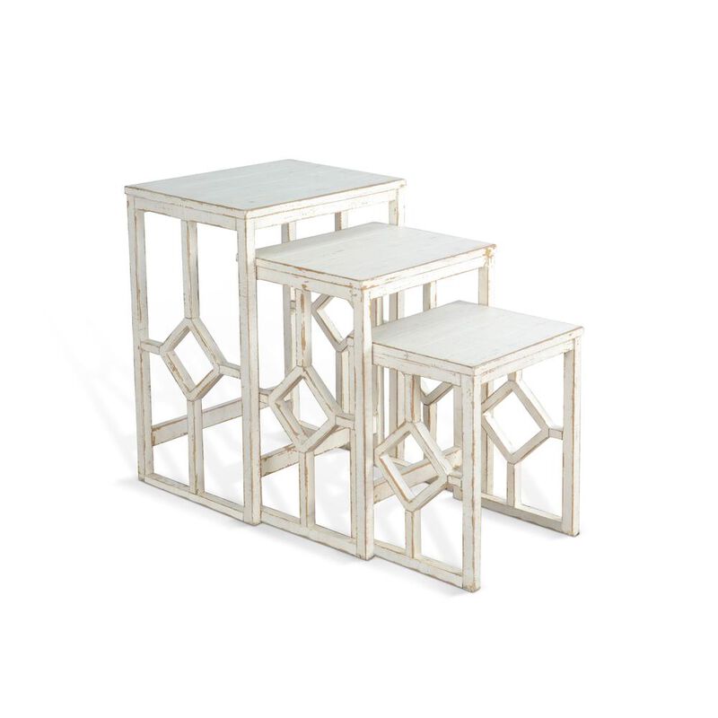 Sunny Designs White Sand Nesting Table