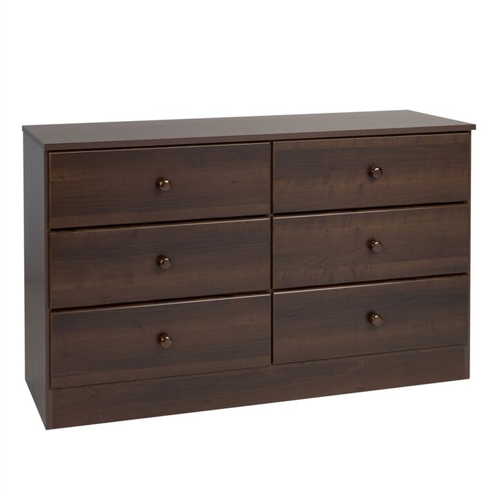 Prepac Astrid 6-Drawer Dresser, Espresso