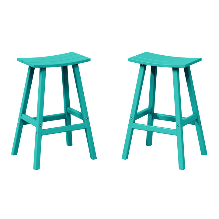 WestinTrends 2 piece set of 29" height Outdoor / Patio Saddle bar stools