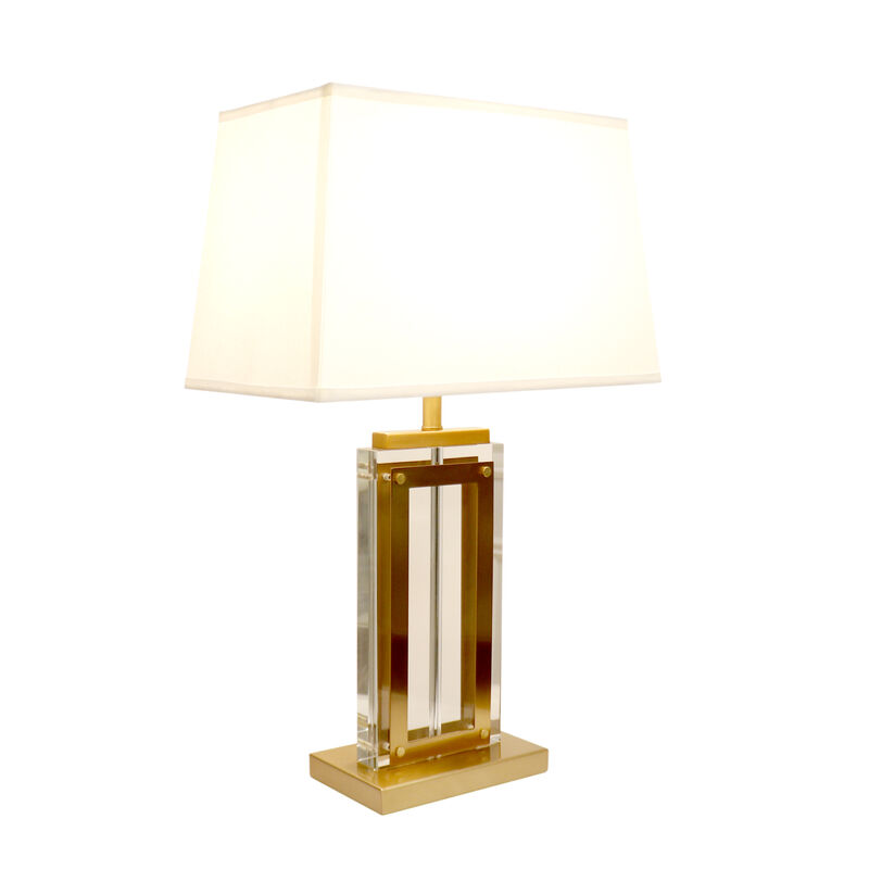 Pasargad Home Astoria Glass & Steel Table Lamp, H26" image number 2