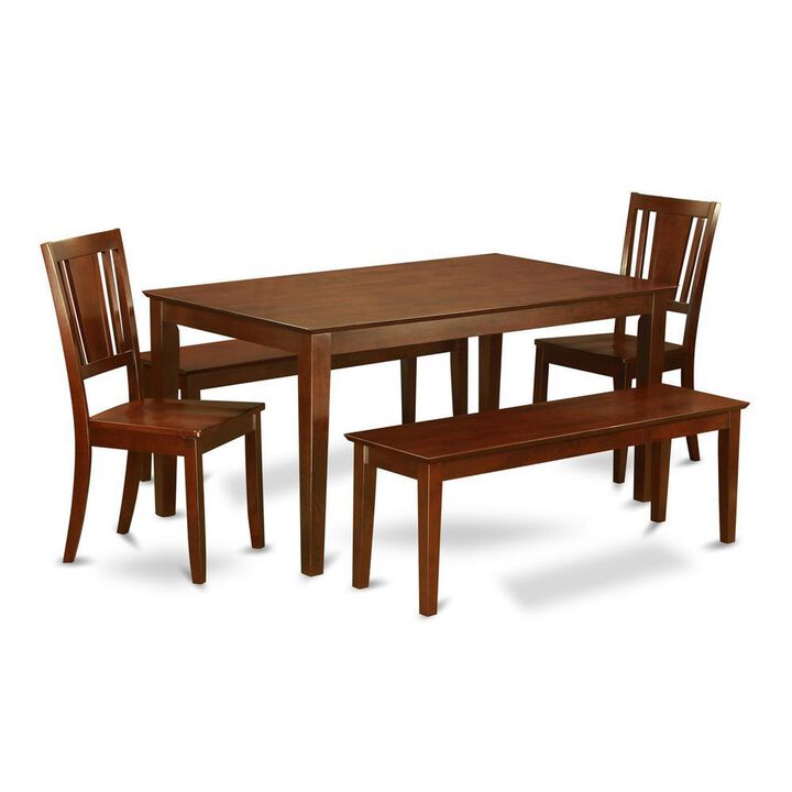 5 Pc Dining room set for 4-Dining Table and 2 Chairs and 2 Benches