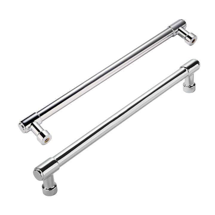 ZAUYX Solid Heavy Duty Jasper Pulls 2 Pack Polished Chrome Cabinet Pulls 12 Inch Hole Centers for Kitchen Cupboard Handles Moder