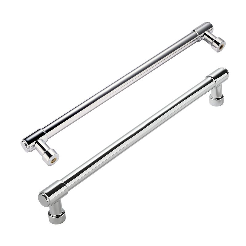 ZAUYX Solid Heavy Duty Jasper Pulls 2 Pack Polished Chrome Cabinet Pulls 12 Inch Hole Centers for Kitchen Cupboard Handles Moder