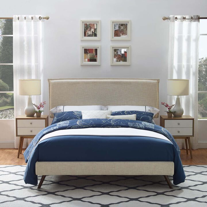 Modway - Amaris Queen Fabric Platform Bed with Round Splayed Legs