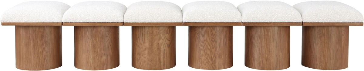 Meridian Furniture Pavilion Cream Boucle Fabric Bench