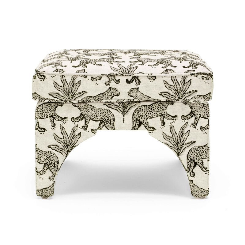 Raji Leopard Jacquard Ottoman image number 1