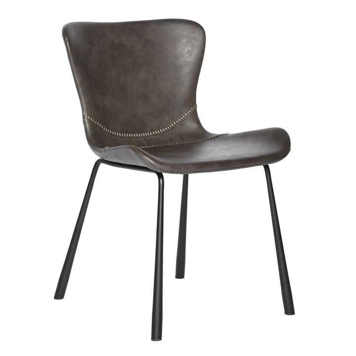 Contemporary Faux Leather Side Chairs – Set of 2 for Dining Room