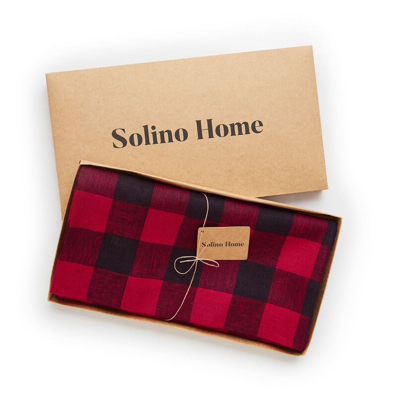 Solino Home 100% Pure Linen Tablecloth - Buffalo Check