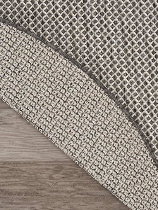 Courtyard COU01 Ivory/Charcoal 5' x 8' Oval Rug