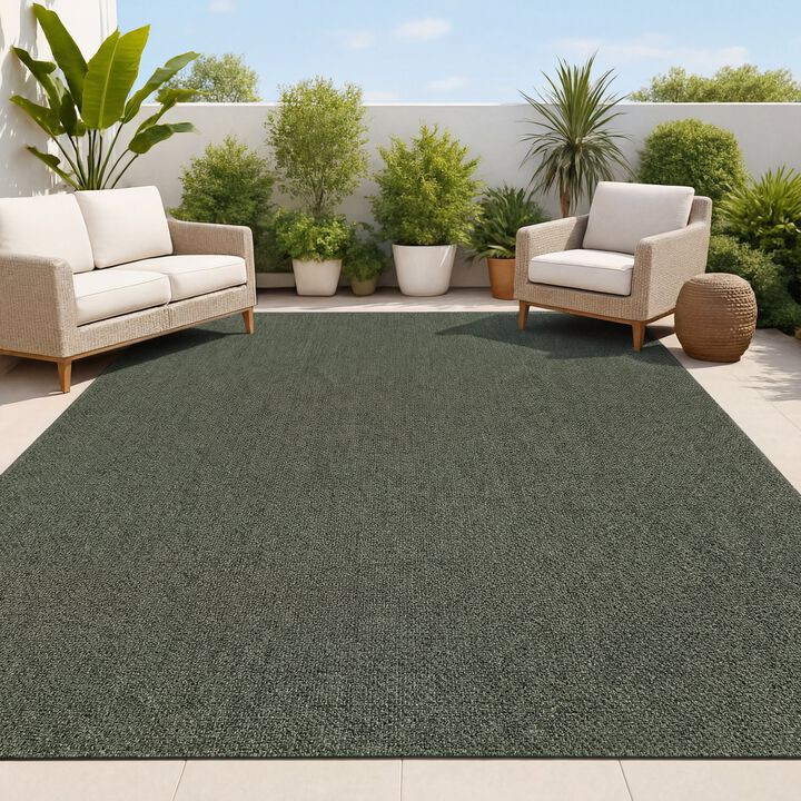 Solana Easy Jute Rustic Solid Color Indoor/Outdoor Area Rug