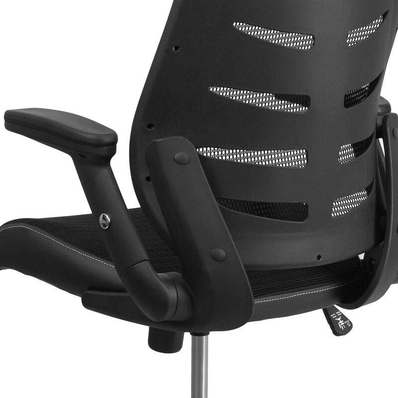 Kale High Back Designer Black Mesh Executive Swivel Ergonomic Office Chair with Height Adjustable Flip-Up Arms image number 5