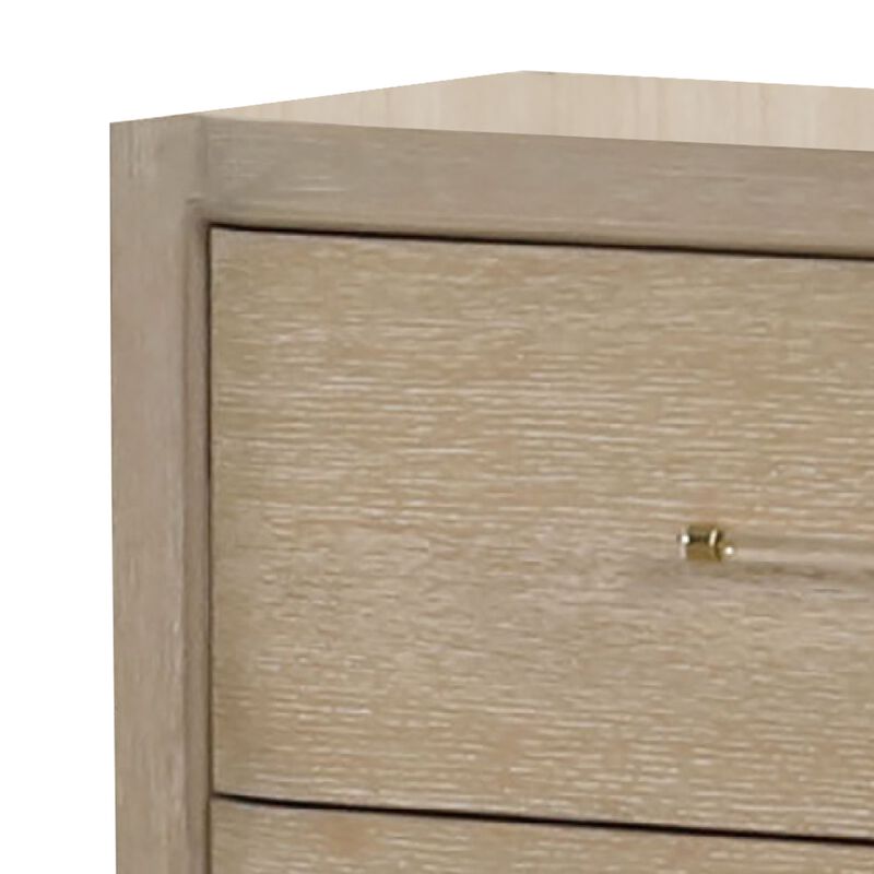 Queen Bedroom Set, Natural Oak Brown, White Wood, 2 Piece Set with Nightstand image number 6