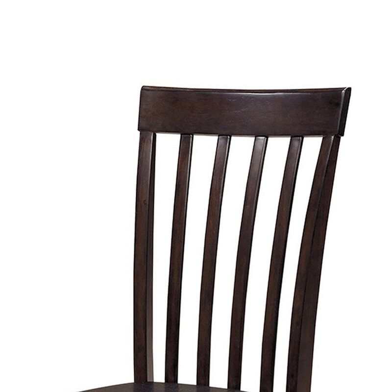 Hais Dining Chair Set of 2, Dark Brown Leather Match Seat, Rake Back image number 3