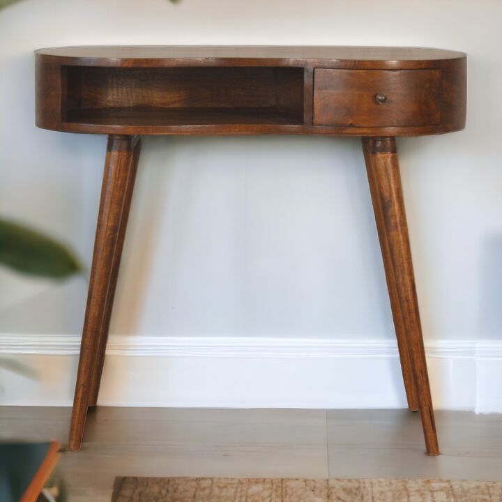 Artisan Furniture Solid Wood Chestnut Rounded Writing Desk