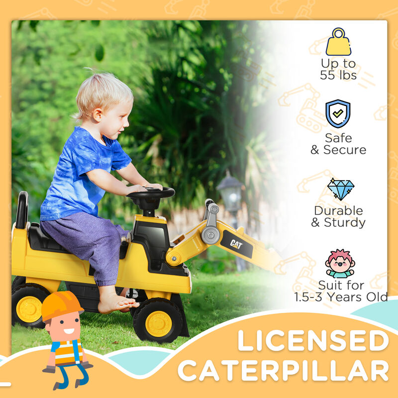 BreeBe Caterpillar CAT Ride On Excavator Toy with Storage image number 3