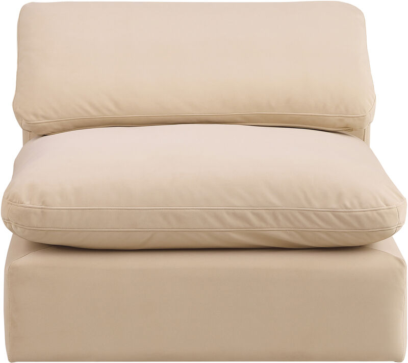 Meridian Furniture Comfy Beige Velvet Modular Armless Chair