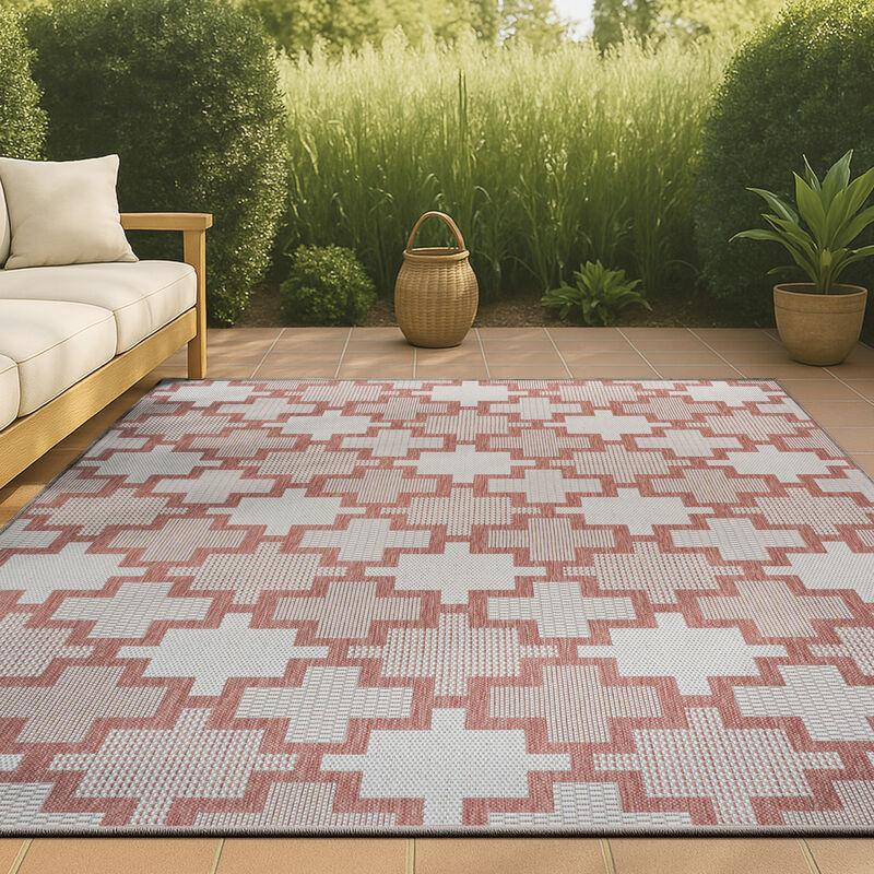 Cyrus Modern Geometric Tile Pattern Indoor/Outdoor Area Rug
