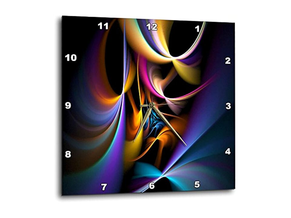 Multi Color Fractal Wall Clock 13 Inch Home Decor