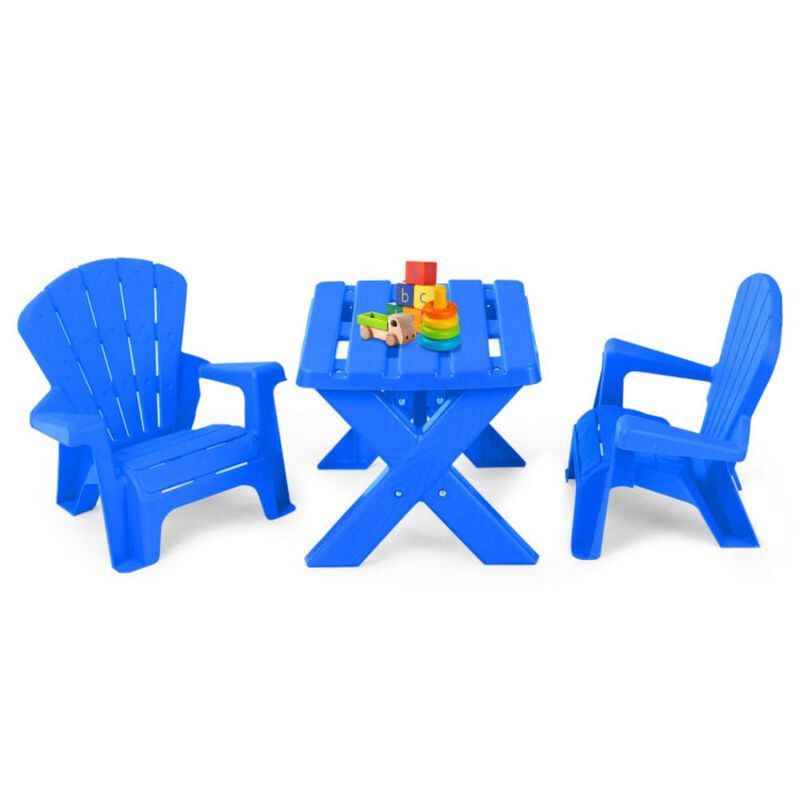 Hivvago 3-Piece Plastic Children Play Table Chair Set