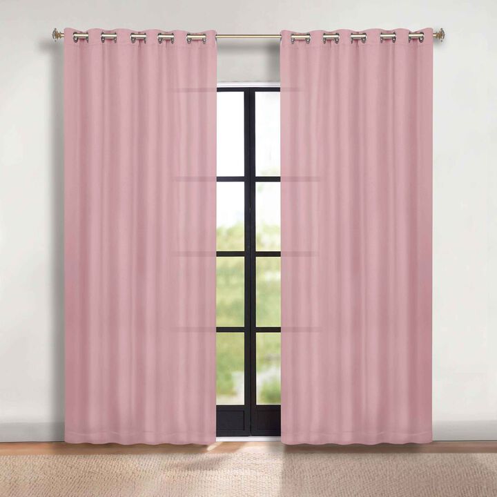 Modern Solid Blackout Curtain Panels Set of 2 Room Darkening Drapes