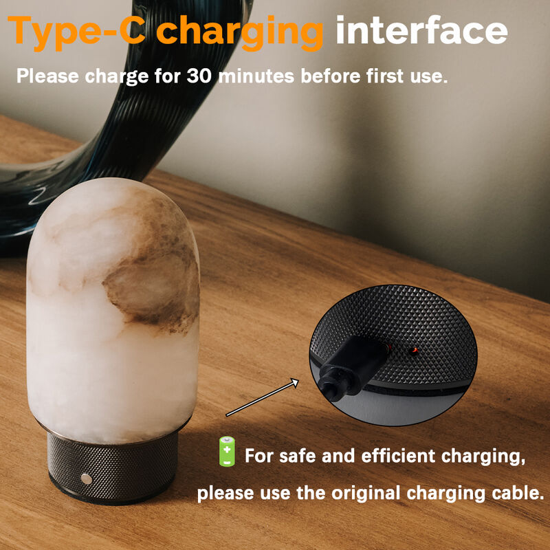 Natural Spanish Alabaster Rechargeable Table Lamp with Dimmable LED image number 5