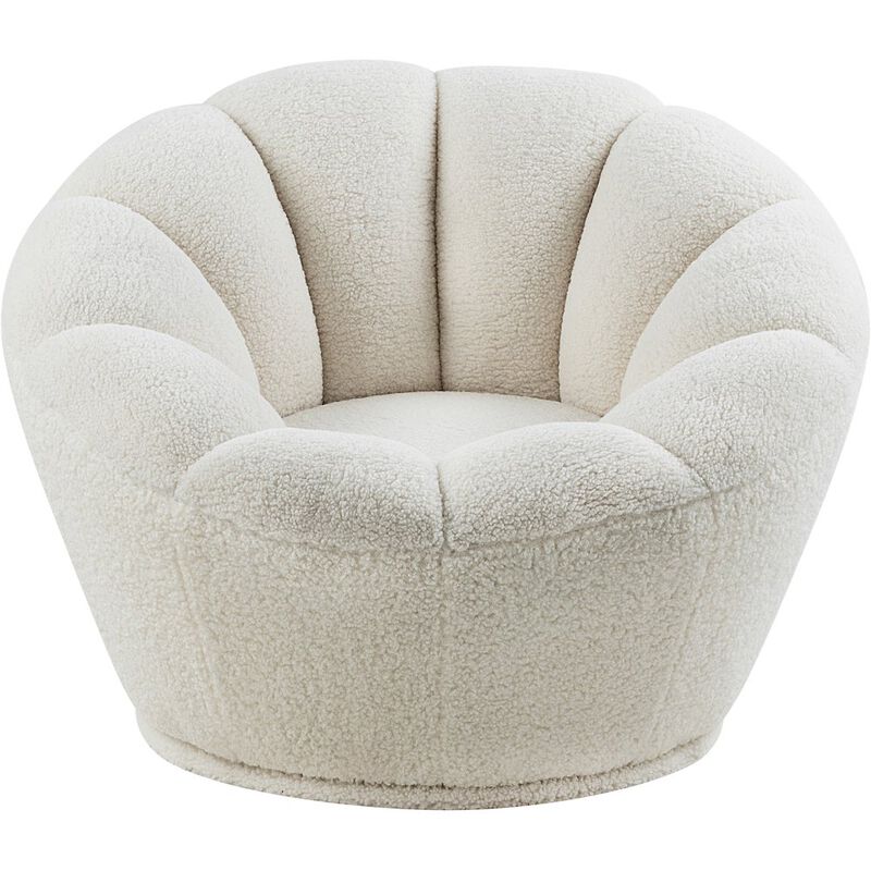 Meridian Furniture Dream White Faux Sheepskin Fur Accent Chair
