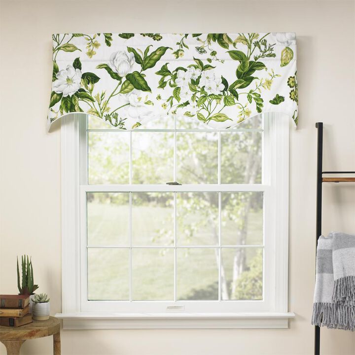 Ellis Curtain Whitfield Lined Scallop 3" Rod Pocket Valances for Windows 50" x 15" Clover