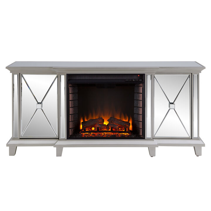 Patrick Mirrored Fireplace Console