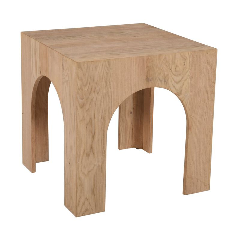 Jofran Archimedes 20 Arched Wood Square Modern Rustic End Table