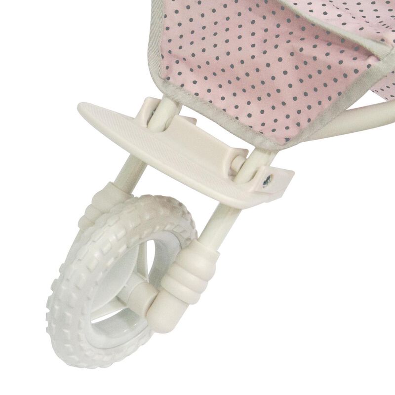Olivia's Little World Polka Dot Princess Baby Doll Jogging Stroller, Pink/Gray image number 4