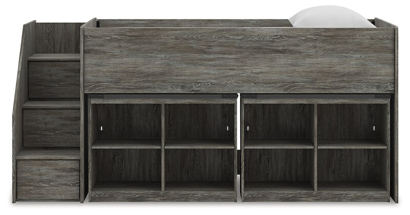 Frandern Twin Loft Bed with Bookcase Storage image number 2