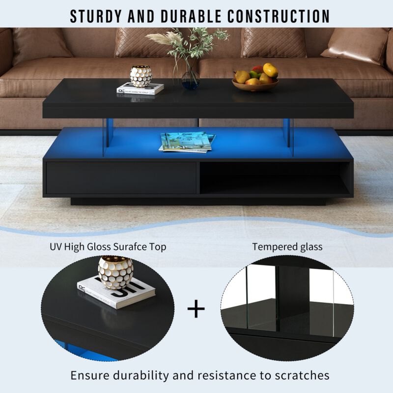 Pusost LED Light Coffee Table image number 4