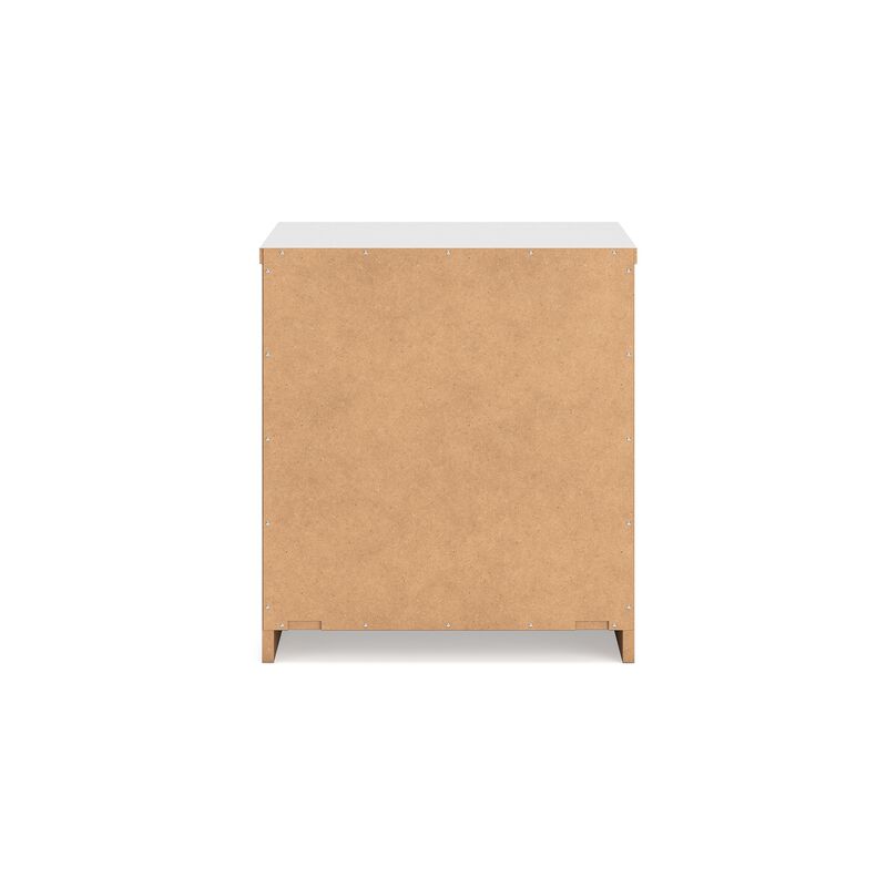 Onira Nightstand, 2 Spacious Drawers, Modern White Wood, 18 Inch