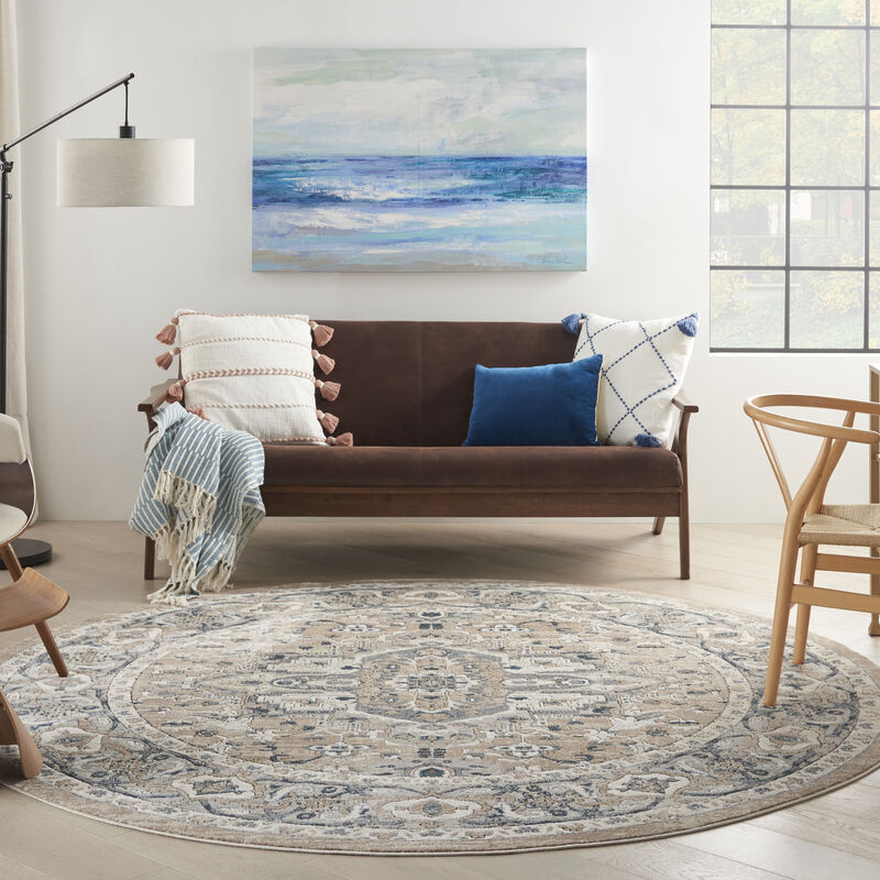Quarry QUA05 Beige/Gray 7&rsquo;10&rdquo; x Round Rug image number 8