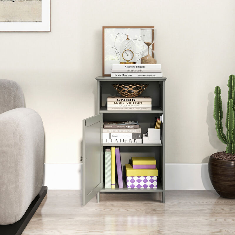 Bathroom Freestanding  Adjustable Shelf Floor Storage Cabinet