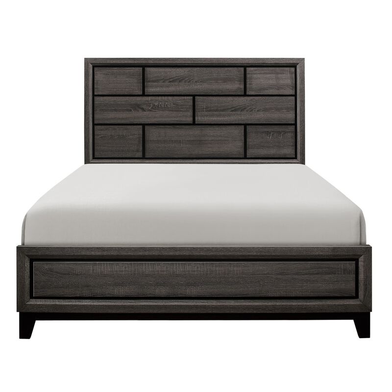 Modern Style Clean Line Design Gray Finish 1pc California King Size Bed Contemporary Bedroom Furniture