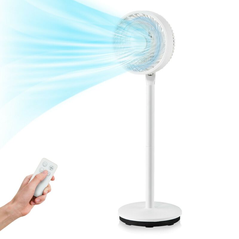 Portable Oscillating Pedestal Floor Fan with Adjustable Heights and Speeds