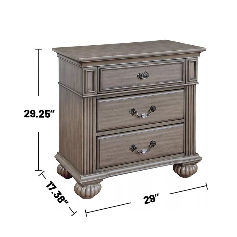 Simple Relax 4 Piece Wooden Queen Size Bedroom Set in Gray image number 2