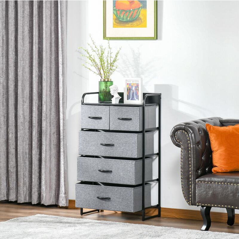 Hivvago 5-Drawer Fabric Dresser Organizer with Steel Frame image number 3