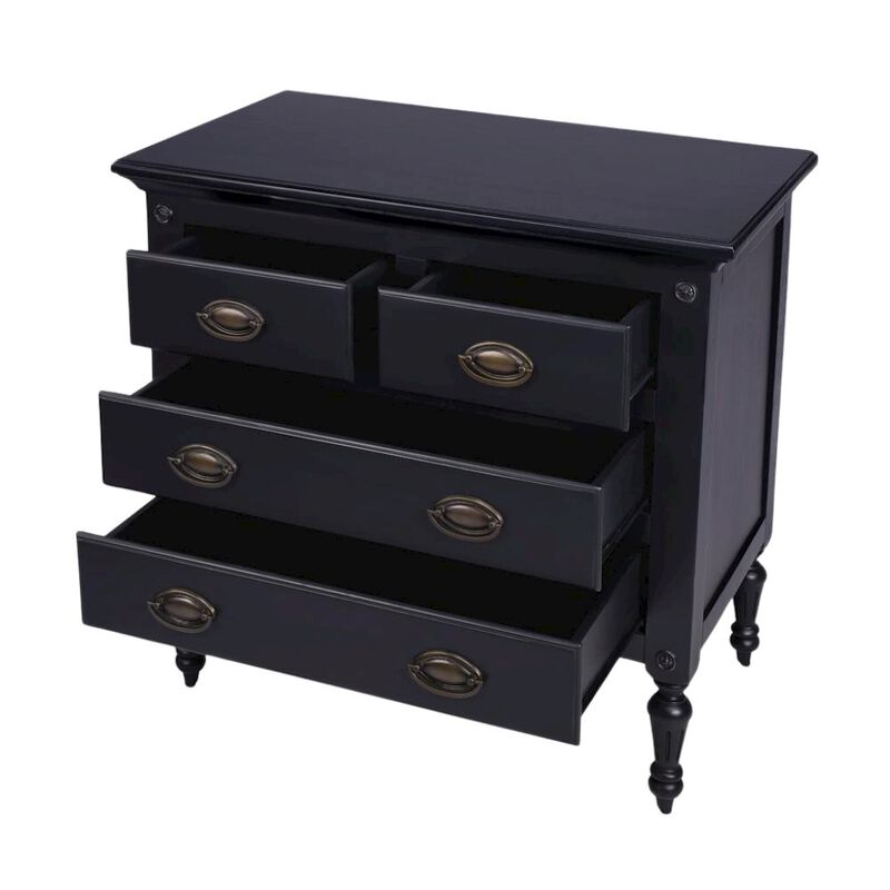 Starlight Canyon Home Black Chest of Drawers &ndash; 4 Drawer Dresser for Bedroom Wooden Storage