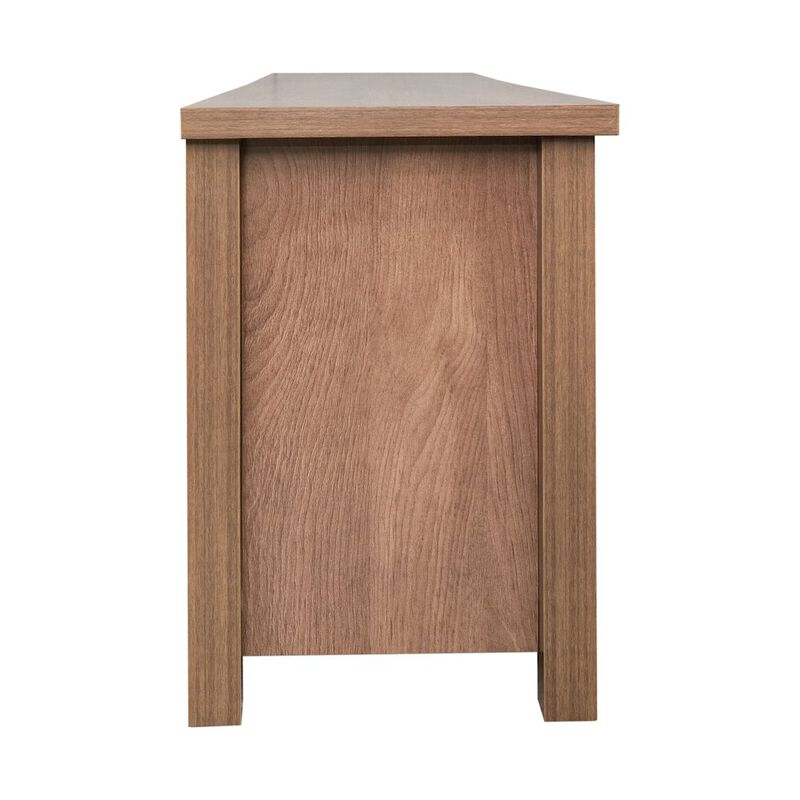 Flash Furniture 65" Entertainment Center with Storage Cabinets for up to 80" TV's, Walnut image number 3