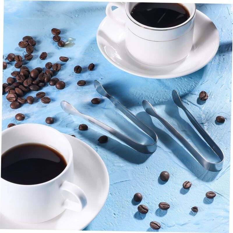 Pack of 6 Stainless Steel Mini Serving Tongs Set image number 1