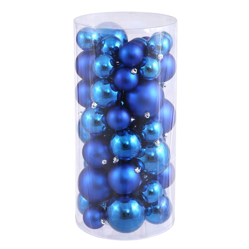 Vickerman 24"-3"-4" Blue Balls Shiny/Matte 50 per Box image number 0