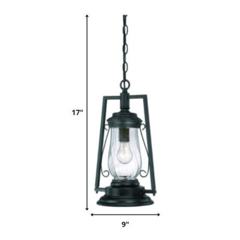 Hivvago Matte Black Oil Lamp Hanging Light