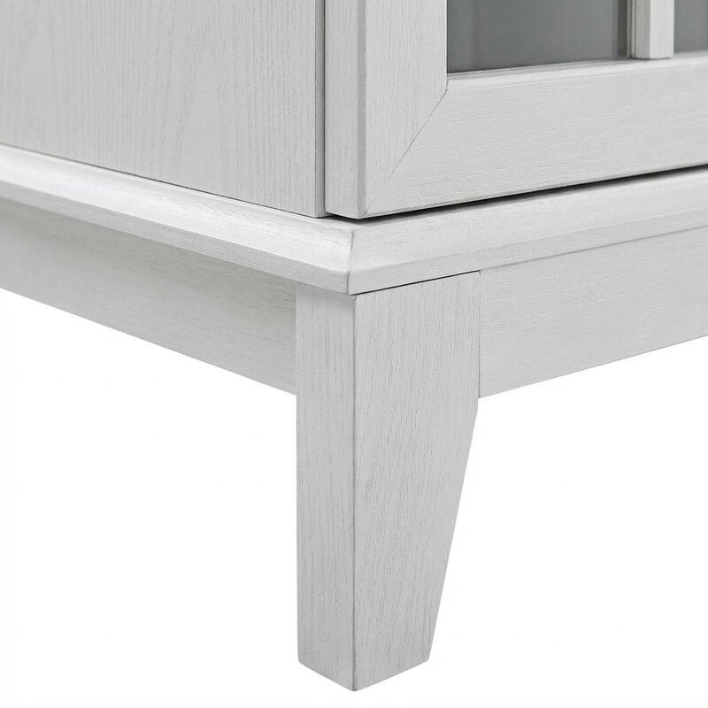 White wood TV stand with 47-inch top and sleek design for modern living spaces image number 6