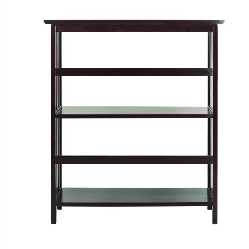 Mission Style 3-Shelf Bookcase-Espresso
