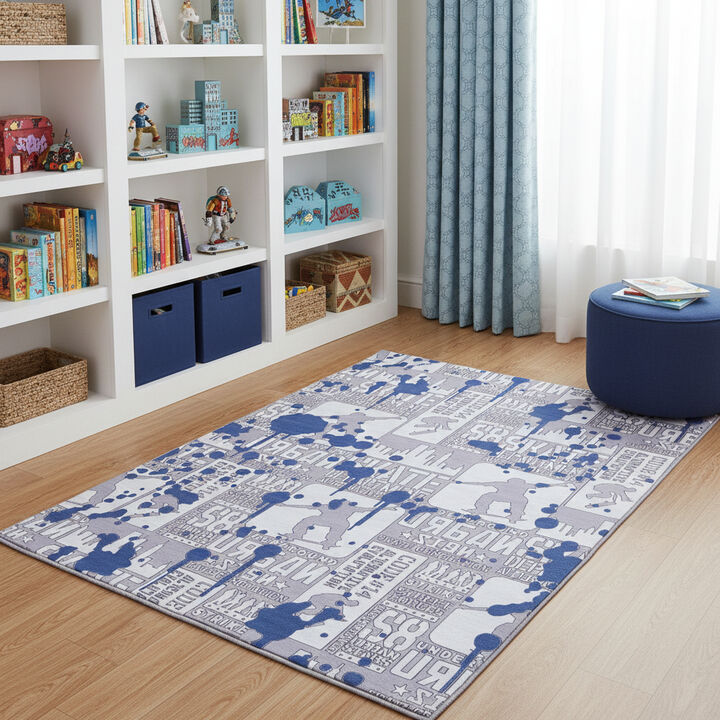 HomeRoots Skateboard Youthful Washable Area Rug